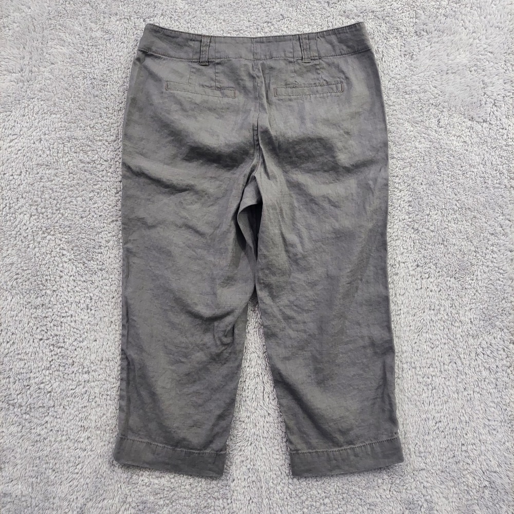 J. Jill Capri Pants Women's Size 8 Gray Linen Blend Stretch‎ Cropped Trousers - Picture 12 of 12